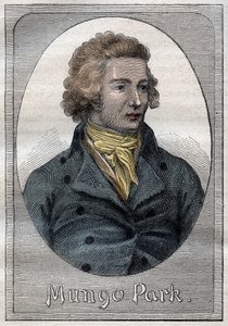 Mungo Park, skotsk opdagelsesrejsende - Portræt af Mungo Park (1771-1806), skotsk opdagelsesrejsende - illustration fra "The Great Mariners of the 18th century"" af French School