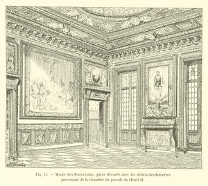 Museum of the Sovereigns, værelse dekoreret med resterne af træværket fra Henri II