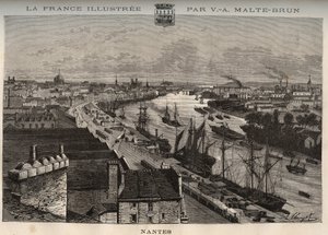 Nantes - Loire-Atlantique - indgravering i "La France illustrée: geografi, historie, statistisk administration" af V.A. Malt-Brown. 1884 af French School