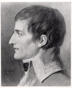 Napoleon Bonaparte (1769-1821) Førstekonsul (kul på papir) af French School