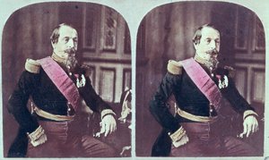 Napoleon III (1808-73), ca. 1860, farvet stereoskopisk fotografi taget mellem 1860 og 1870 af French School