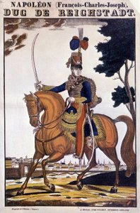 Napoleon II, søn af kejser Napoleon I (1769-1821), til hest - billede af Epinal af French School