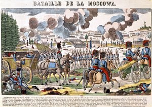 Napoleon I i slaget ved Moskova af French School