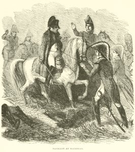 Napoleon ved Waterloo (gravering) af French School