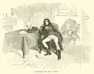 Napoleon i sit arbejdsværelse (gravering) af French School