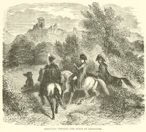 Napoleon besøger ruinerne af Dierstein (gravering) af French School