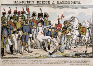 Napoleon såret i Regensburg - billede af Epinal af French School