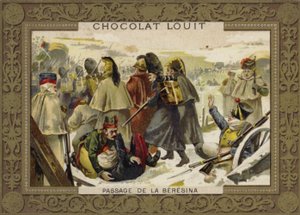 Napoleons Grande Armee krydser floden Berezina på tilbagetoget fra Rusland, 1812 af French School