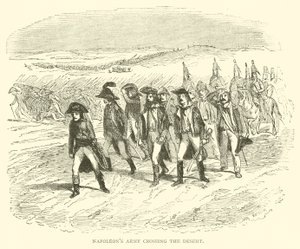 Napoleons hær krydser ørkenen (gravering) af French School