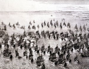 Søslag - gravering af French School