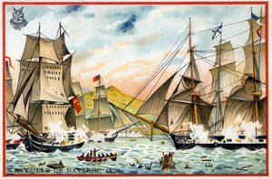 Navarin Battle of the Triple Alliance mod den tyrkisk-egyptiske flåde den 28. oktober af French School