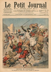 I nærheden af Casablanca stormer goumiers mod marokkanerne, illustration fra 