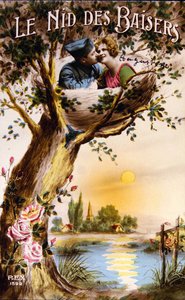 Nest of Kisses, ca. 1920 (farve litho) af French School