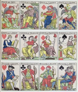 Nye spillekortdesigns fra den franske revolution, 1793 af French School