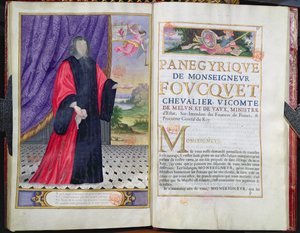 Nicolas Fouquet (1615-80) illustration fra The Panegyrics of the Illustrious Men of Our Century af Puget de la Serre, 1655 af French School