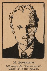 Nikolai Bukharin, russisk bolsjevikisk revolutionær teoretiker og politiker (litografi) af French School