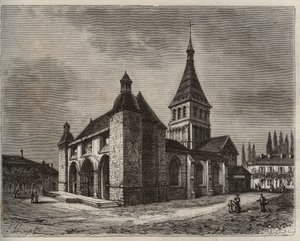 Notre Dame de Wassy - Haute-Marne i regionen Champagne-Ardenne - indgravering i "La France illustrée: geografi, historie, statistisk administration" af V.-A. Malt brun. 1884 af French School