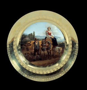 Objekter First Empire: plade af Prince Eugenes tjeneste: bergere i et landskab nær Siena. Realiseret i fremstillingen kendt som hertugen af Angouleme (1781-1828), Malmaison, Musee Du Chateau af French School