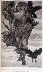 Odin, germansk krigs- og poesigud - gravering af French School