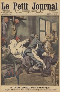 En fanatikers modbydelige forbrydelse (farve litho) af French School