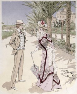 På Promenade des Anglais, Nice, februar 1899 af French School