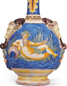 En af et par to græskar, Nevers, ca. 1680-1700 af French School