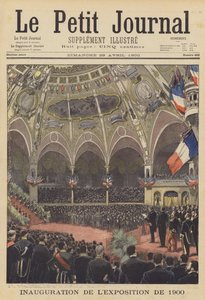 Åbning af Exposition Universelle i 1900 i Paris (farve litho) af French School