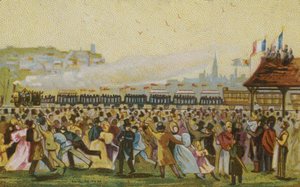 Åbning af den første franske jernbane, 1832 af French School