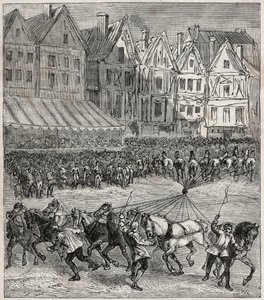 Otto von Guericke Magdeburg hemisfæreeksperiment, som demonstrerede atmosfærisk tryk - Erfaring af Otto von Guericke (Otto de Guericke af French School