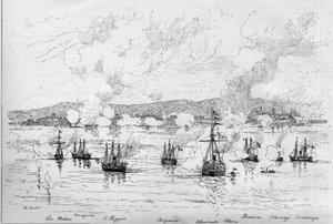Stillehavskrigen (1879-1884) mellem Peru og Bolivia og Chile - 22. april af French School