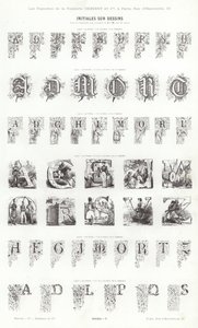 Side fra typografiske vignetter (gravering) af French School