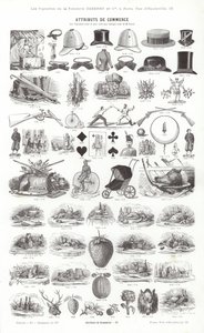 Side fra typografiske vignetter (gravering) af French School