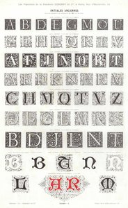 Side fra typografiske vignetter (gravering) af French School