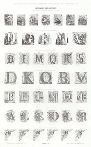 Side fra typografiske vignetter (gravering) af French School
