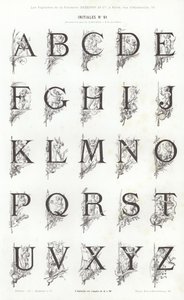 Side fra typografiske vignetter (gravering) af French School