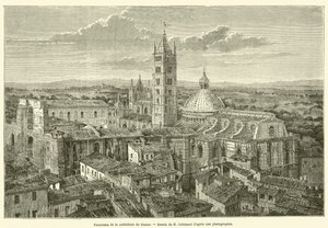 Panorama af Siena-katedralen (gravering) af French School