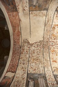 Sognekirke (Vor Frue af Solers Kirke). interiør Skibet, lofterne. Vægmalerier. 1500-tallet (?). af French School