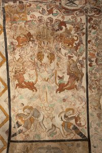 Sognekirke (Vor Frue af Solers Kirke). interiør Skibene. Vægmalerier. Detalje. 1500-tallet (?). af French School