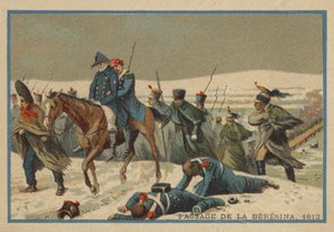 Passage af Berezina i 1812 af French School