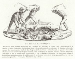 Patriotisk delirium, fransk revolution, august 1789 af French School