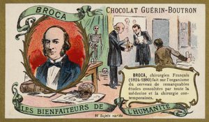 Paul Broca, fransk læge, anatom og antropolog (chromolitho) af French School