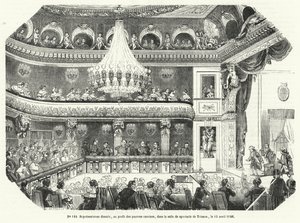 Præstation givet til fordel for fattige arbejdere i Trianon, Versailles af French School