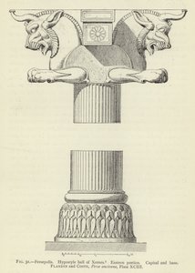 Persepolis, Hypostyle hall af Xerxes, østlige portico, hovedstad og base af French School