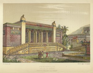 Persepolis, Darius-paladset, Perspektiv udsigt over facaden af French School