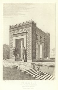 Persepolis, Propylaea of Xerxes, Perspektivudsigt, restaureret af Ch Chipiez af French School