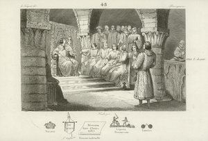 Philip V of France and the States General reject the claim to the throne of Joan II of Navarre, c1317  af French School