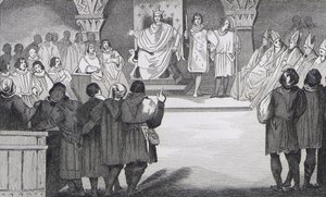 Philippe IV (1268-1314) le Bel genforener generalstaterne i Louvre, fra 
