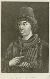 Philippe Le Bon, hertug af Bourgogne (gravering) af French School