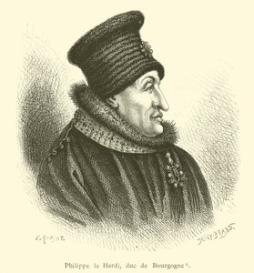 Filip den dristige, hertug af Bourgogne (gravering) af French School