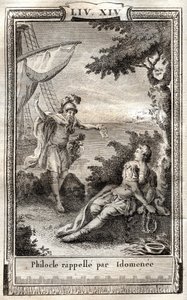Philocle minder af Idomenee - indgravering af 1798 efter Monnet i "Les Aventures de Telemaque, fils d